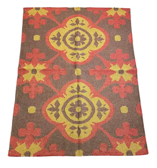 Handmade Vintage Wool Rug Turkish Anatolian Design Brown 3'7 x 4'10 I Got Rugs