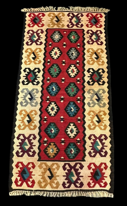 Handmade Vintage Wool Rug Turkish Kilim Colorful Geometric Pattern 2'5 x 4'9 I Got Rugs Handmade Vintage Wool Rug Turkish Kilim Colorful Geometric Pattern 2'5 x 4'9 I Got Rugs Handmade Vintage I Got Rugs