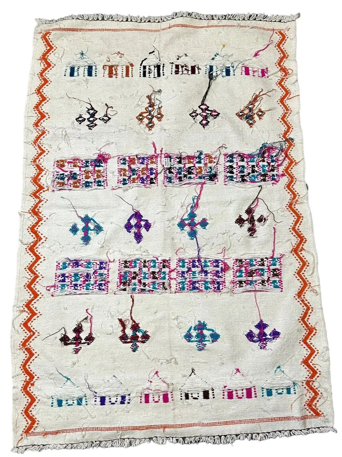 Handmade Vintage Wool Rug Turkish Kilim Flatweave 3'1 x 4'6 I Got Rugs