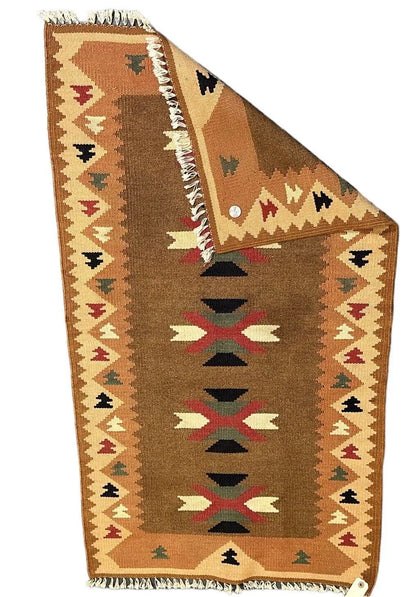 Handmade Vintage Wool Rug Turkish Kilim Flatweave Beige 2'3 x 4' I Got Rugs