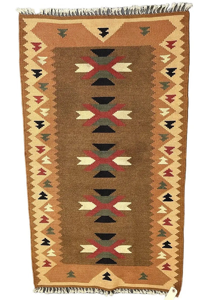 Handmade Vintage Wool Rug Turkish Kilim Flatweave Beige 2'3 x 4' I Got Rugs