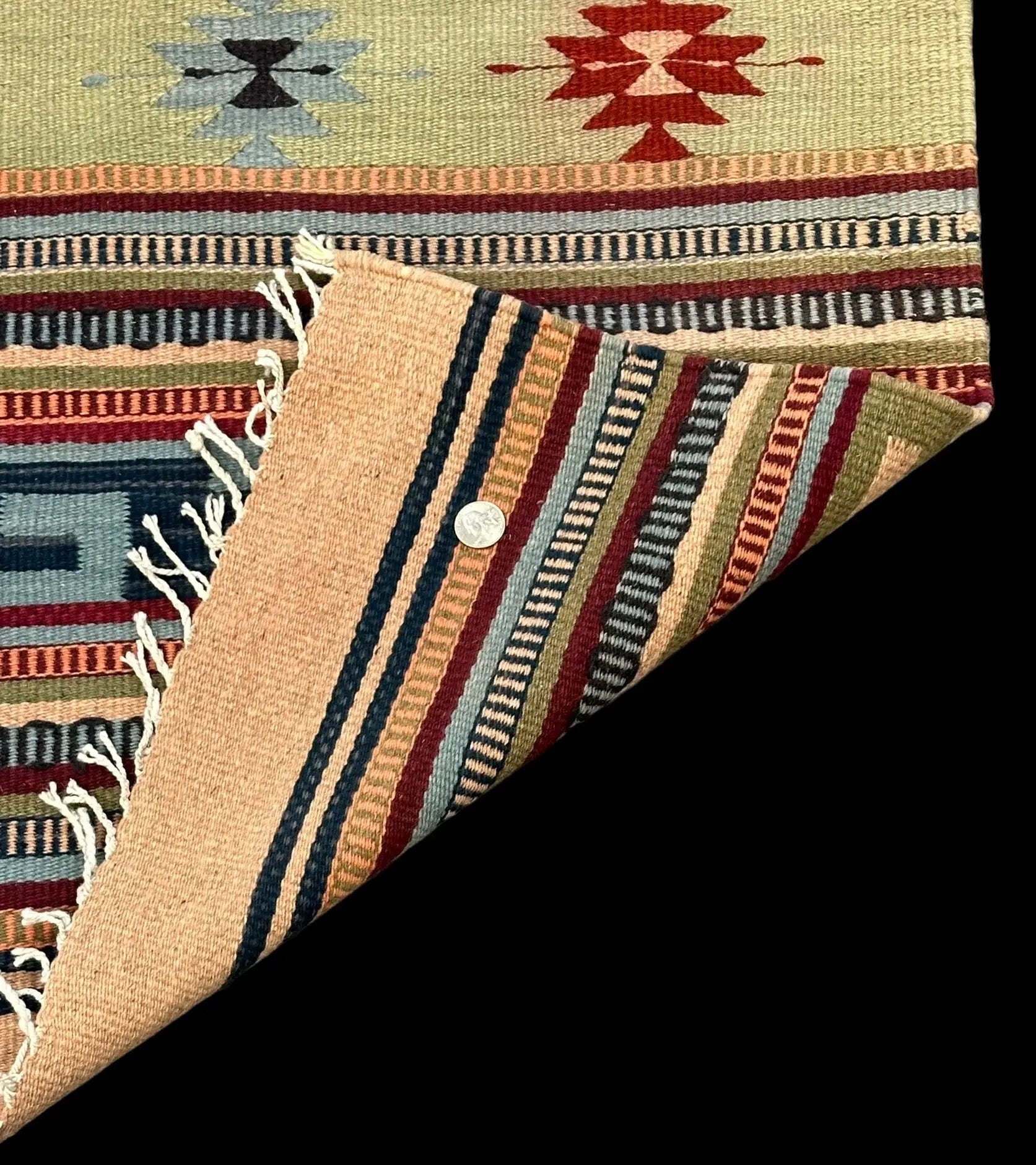 Handmade Vintage Wool Rug Turkish Kilim Geometric Design Light Colors 2'4 x 5' I Got Rugs