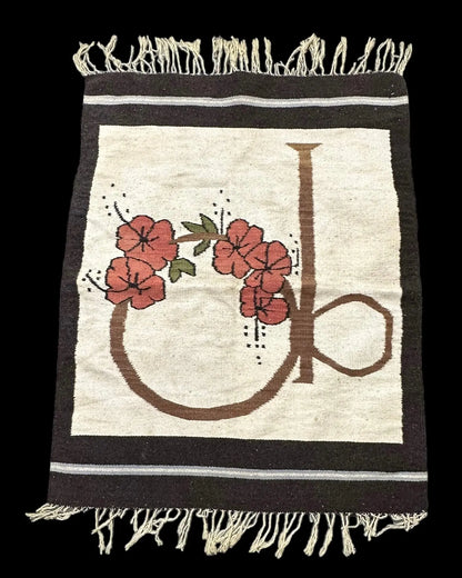 Handmade Vintage Wool Rug Turkish Kilim Multicolor Floral Design 3' x 3'10 I Got Rugs
