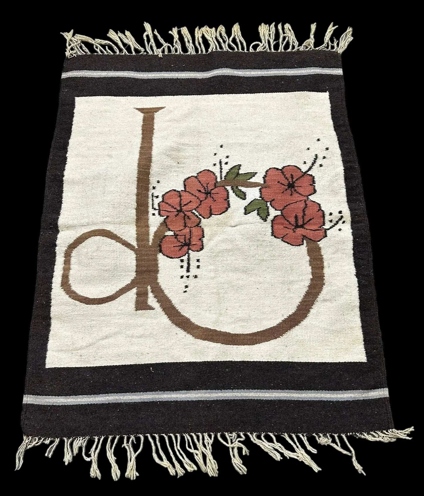 Handmade Vintage Wool Rug Turkish Kilim Multicolor Floral Design 3' x 3'10 I Got Rugs