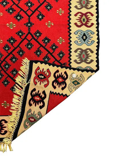 Handmade Vintage Wool Rug Turkish Kilim Multicolor Geometric Design 2'10 x 4'9 - I Got Rugs Handmade Vintage Wool Rug Turkish Kilim Multicolor Geometric Design 2'10 x 4'9 I Got Rugs Handmade Vintage I Got Rugs  129.00