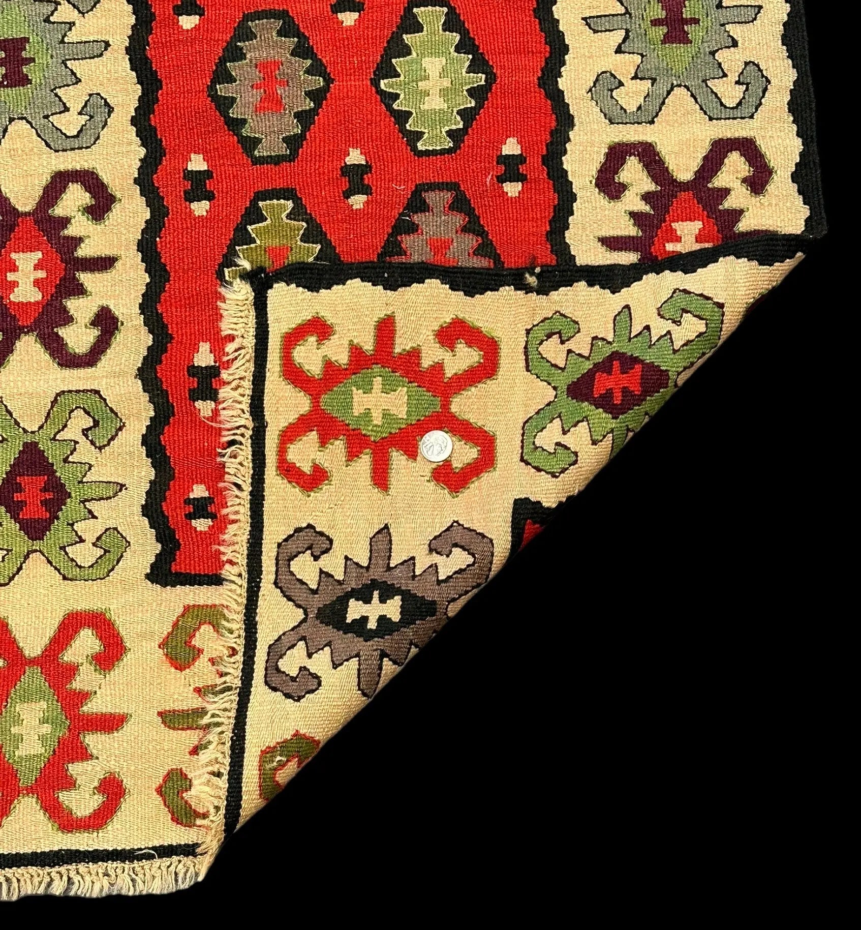 Handmade Vintage Wool Rug Turkish Kilim Multicolor Geometric Pattern 2'4 x 4'11 I Got Rugs Handmade Vintage Wool Rug Turkish Kilim Multicolor Geometric Pattern 2'4 x 4'11 I Got Rugs Handmade Vintage I Got Rugs