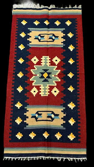 Handmade Vintage Wool Rug Turkish Kilim Multicolor Tribal Design 2'4 x 4'8 I Got Rugs