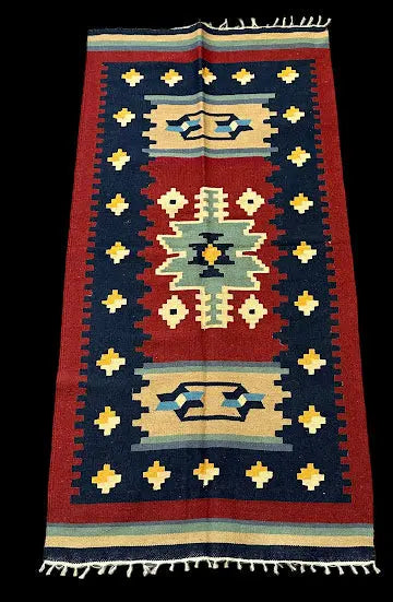 Handmade Vintage Wool Rug Turkish Kilim Multicolor Tribal Design 2'4 x 4'8 I Got Rugs