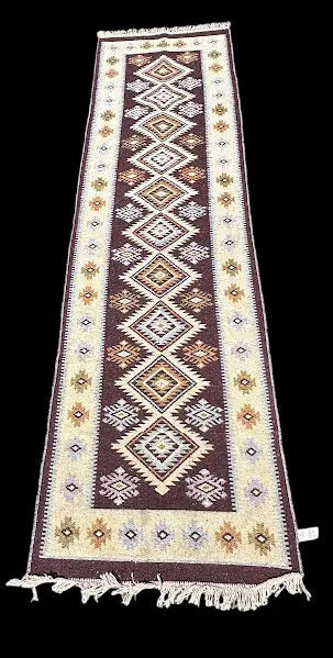 Handmade Vintage Wool Rug Turkish Kilim Multicolor Tribal Design 2'6 x 9'5 I Got Rugs