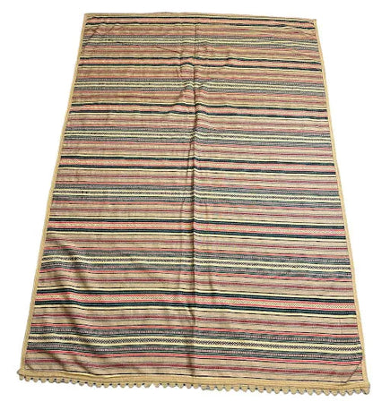 Handmade Vintage Wool Rug Turkish Kilim Striped Design Multicolor 4'7 x 6'11 - I Got Rugs Handmade Vintage Wool Rug Turkish Kilim Striped Design Multicolor 4'7 x 6'11 I Got Rugs Handmade Vintage I Got Rugs  189.00