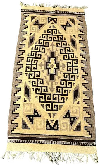 Handmade Vintage Wool Rug Turkish Kilim Tribal Design Beige 2'6 x 6'6 I Got Rugs