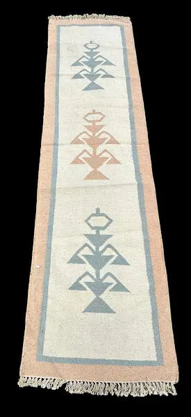 Handmade Vintage Wool Rug Turkish Kilim Tribal Runner Light Colors 2'7 x 9'2 I Got Rugs
