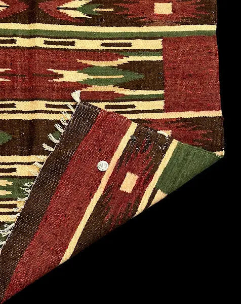 Handmade Vintage Wool Rug Turkish Multicolor Geometric Pattern 2'11 x 4'10 I Got Rugs