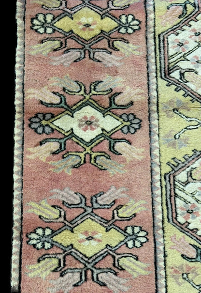 Handmade Vintage Wool Rug Turkish Oushak Design in Light Colors 2'8 x 4'4 I Got Rugs Handmade Vintage Wool Rug Turkish Oushak Design in Light Colors 2'8 x 4'4 I Got Rugs Handmade Vintage I Got Rugs