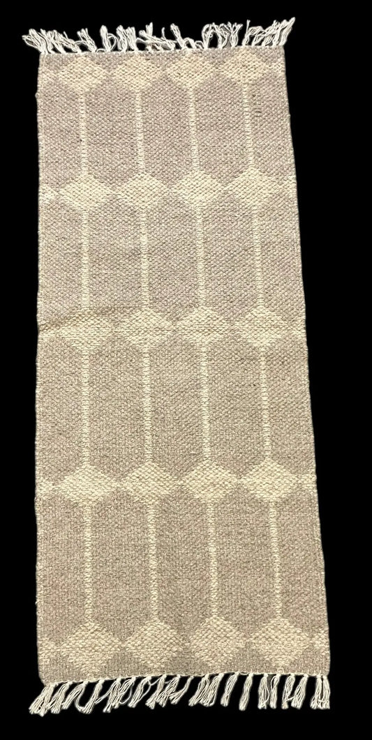 Handmade Vintage Wool Runner Rug Gray Turkish Oriental Design 2'1 x 5' I Got Rugs