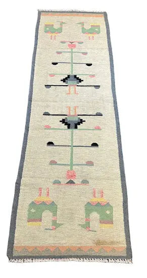 Handmade Vintage Wool Runner Rug Navajo Style Pictorial Multicolor 2'5 x 7'7 - I Got Rugs Handmade Vintage Wool Runner Rug Navajo Style Pictorial Multicolor 2'5 x 7'7 I Got Rugs Handmade Vintage I Got Rugs  280.00