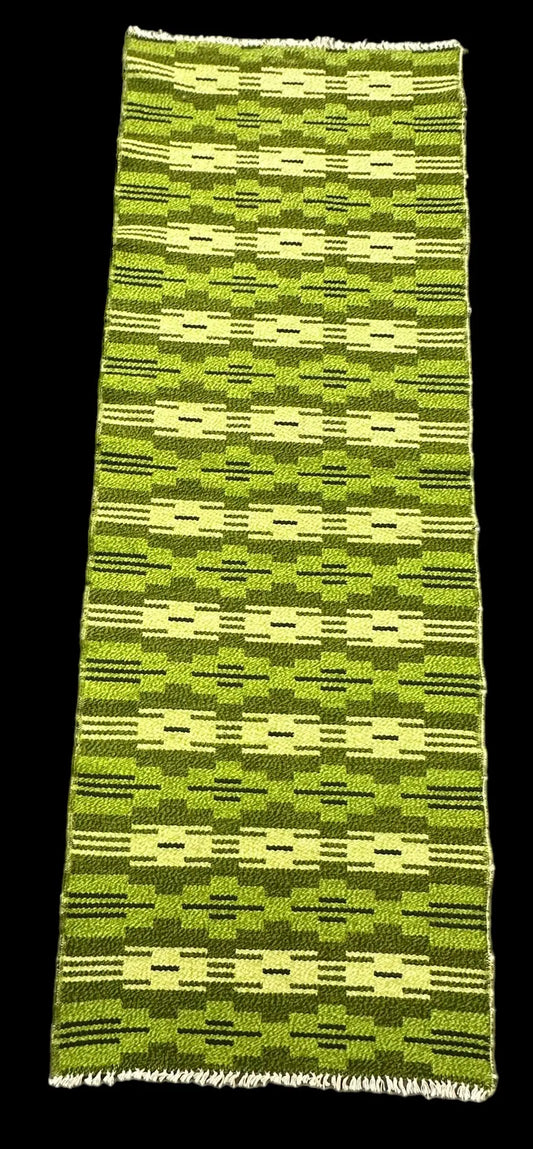 Handmade Vintage Wool Runner Rug Turkish Kilim Green Tribal Pattern 2'3 x 6'4 I Got Rugs