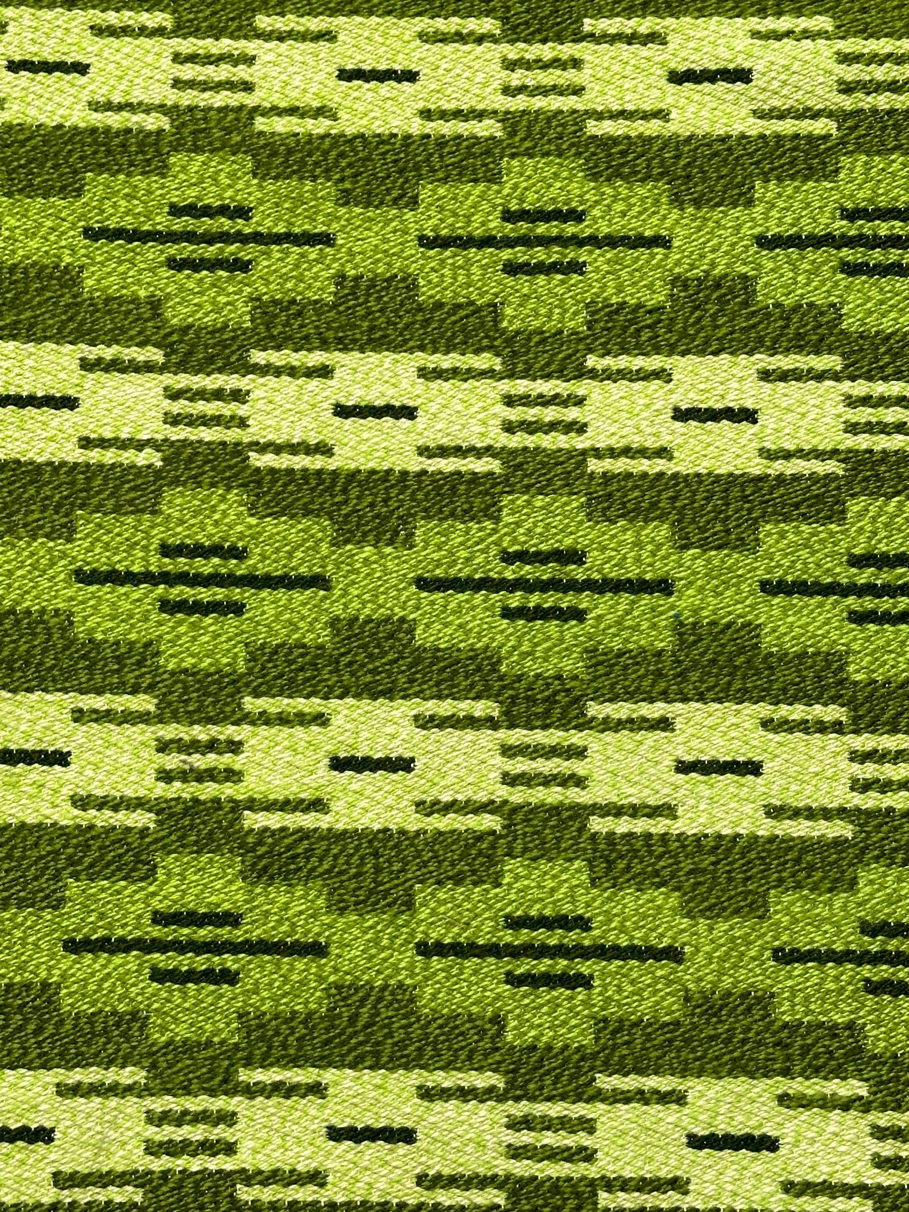 Handmade Vintage Wool Runner Rug Turkish Kilim Green Tribal Pattern 2'3 x 6'4 I Got Rugs