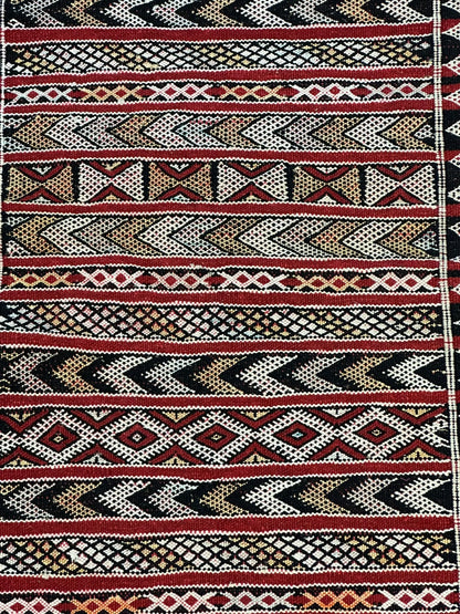 Handwoven Vintage Wool Rug Red Moroccan Tribal Pattern 1'9 x 3' I Got Rugs