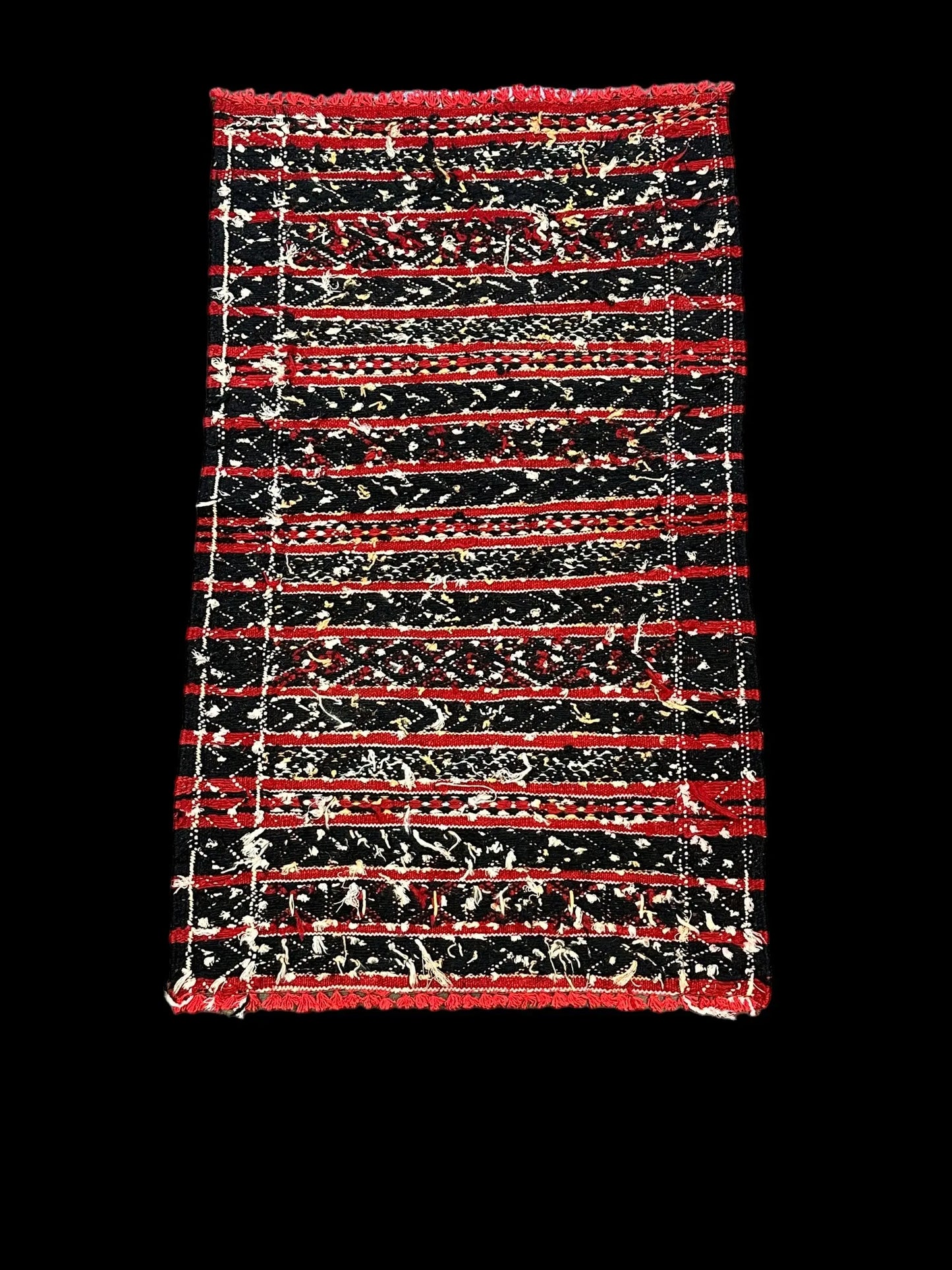 Handwoven Vintage Wool Rug Red Moroccan Tribal Pattern 1'9 x 3' I Got Rugs