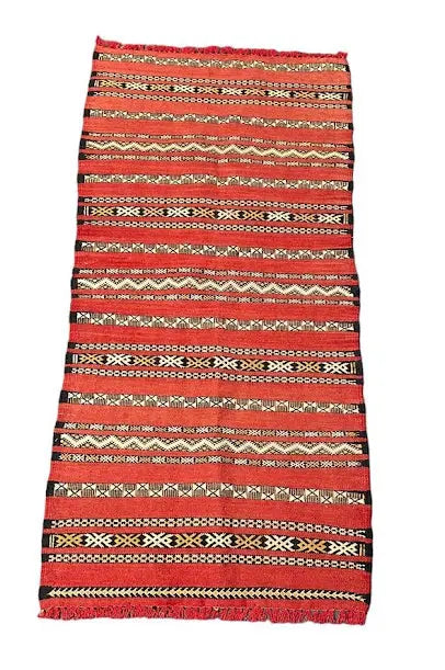 Handmade Vintage Rug Moroccan Wool Rug Red/Multicolor Tribal 2'1 x 4'4 I Got Rugs