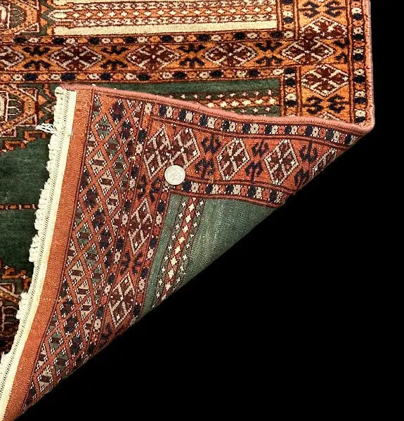 Stunning Vintage Hand-Knotted Wool Pakistani Bokhara Prayer Rug 2'1 x 4'4 I Got Rugs