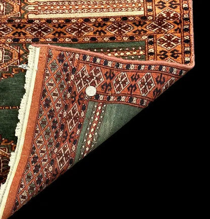 Stunning Vintage Hand-Knotted Wool Pakistani Bokhara Prayer Rug 2'1 x 4'4 I Got Rugs