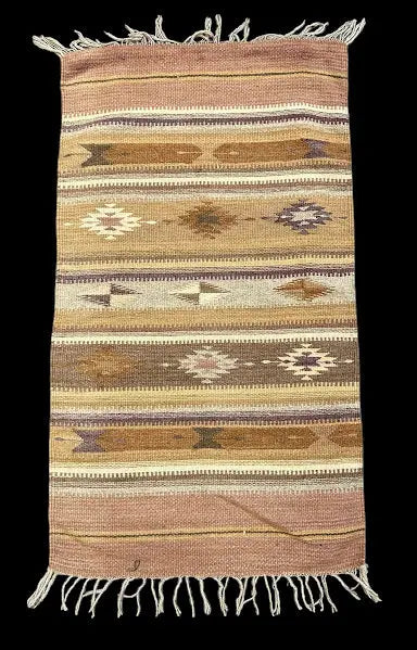 Hand-Woven Vintage Wool Rug/ Tapestry Beige South American Tribal 1'11 x 3'5 I Got Rugs