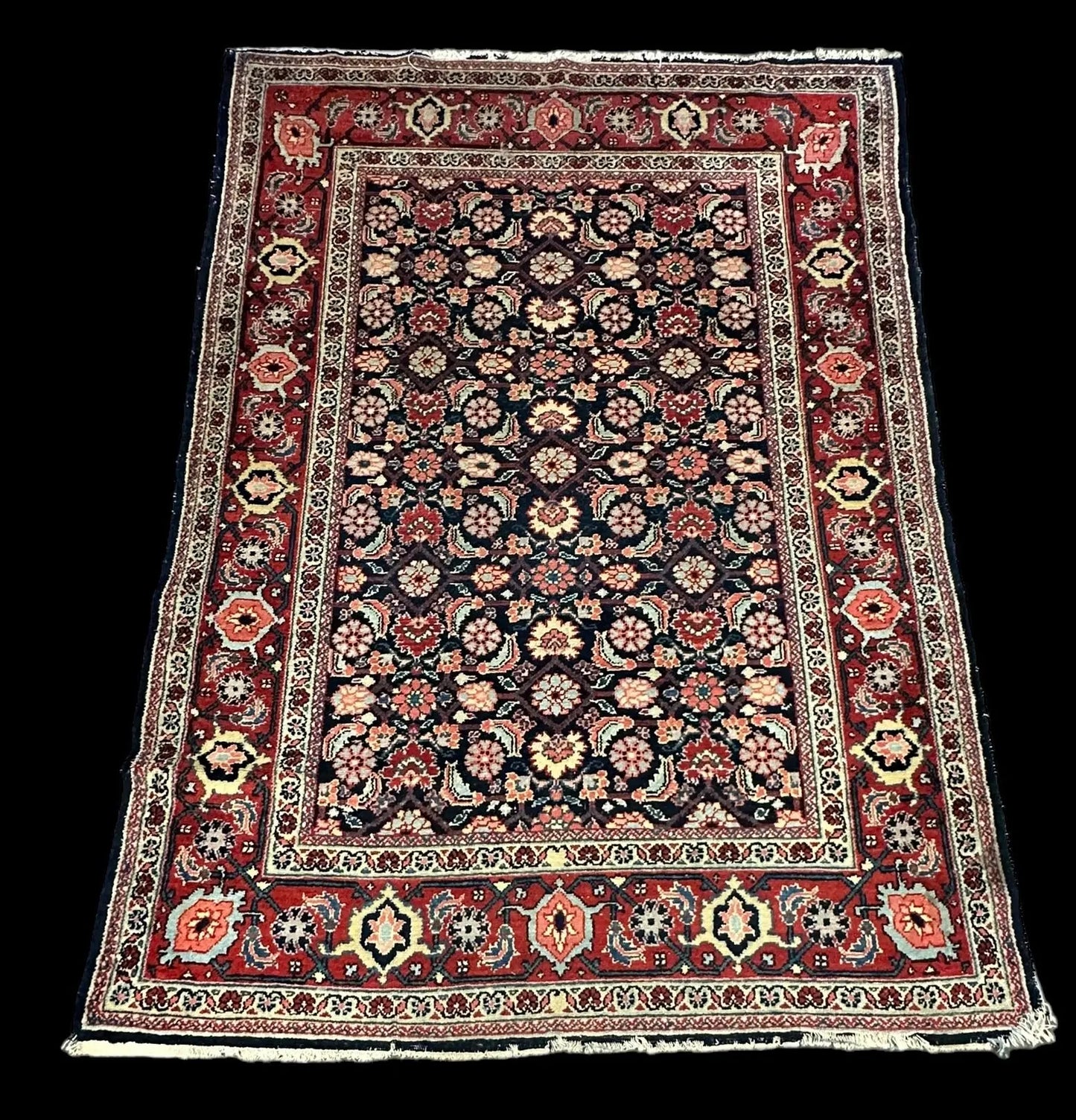 Unique Handmade Vintage Wool Rug Colorful Persian Floral Pattern 4'4 x 5'10 I Got Rugs Unique Handmade Vintage Wool Rug Colorful Persian Floral Pattern 4'4 x 5'10 I Got Rugs Handmade Vintage I Got Rugs