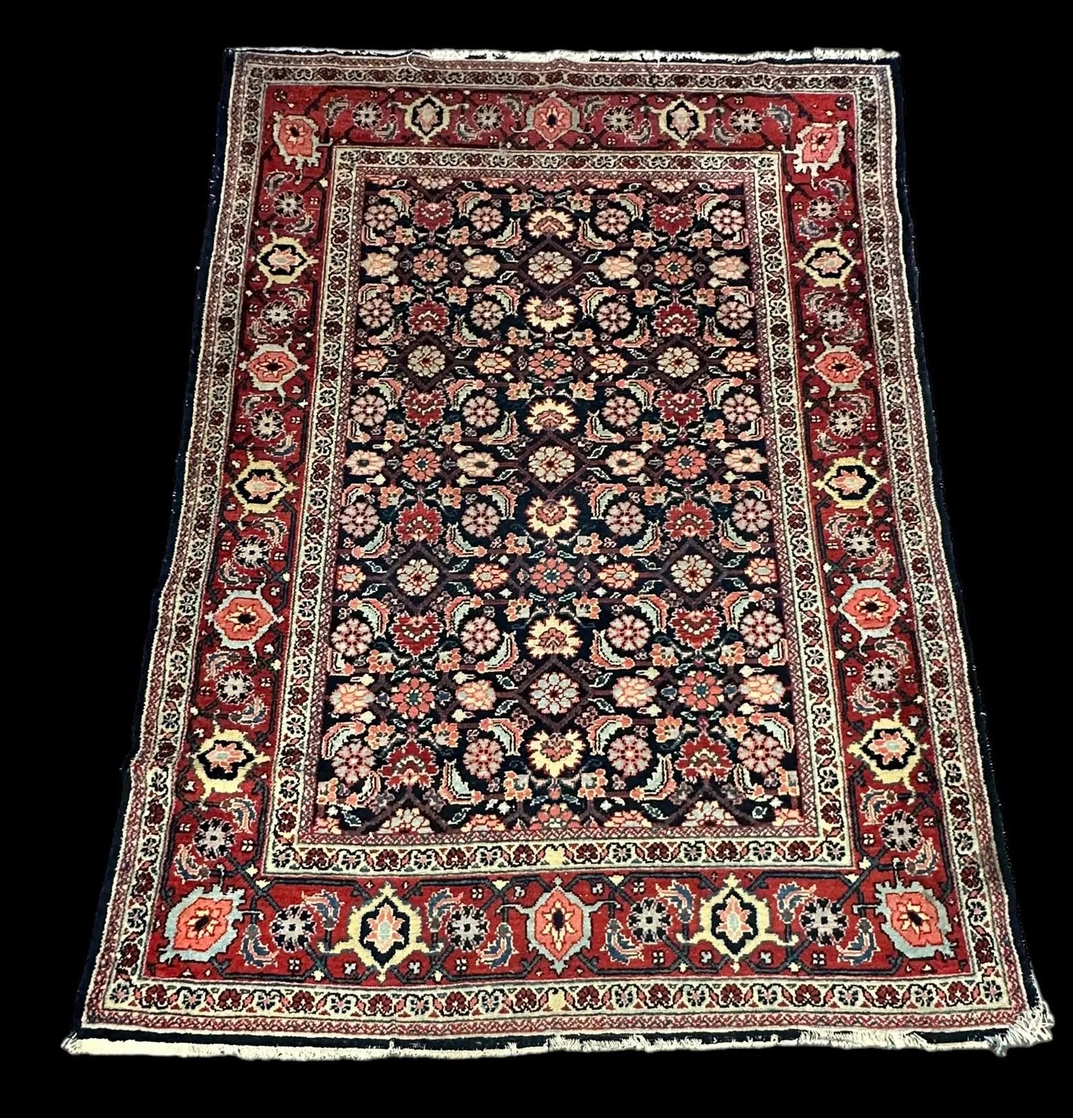 Unique Handmade Vintage Wool Rug Colorful Persian Floral Pattern 4'4 x 5'10 I Got Rugs Unique Handmade Vintage Wool Rug Colorful Persian Floral Pattern 4'4 x 5'10 I Got Rugs Handmade Vintage I Got Rugs