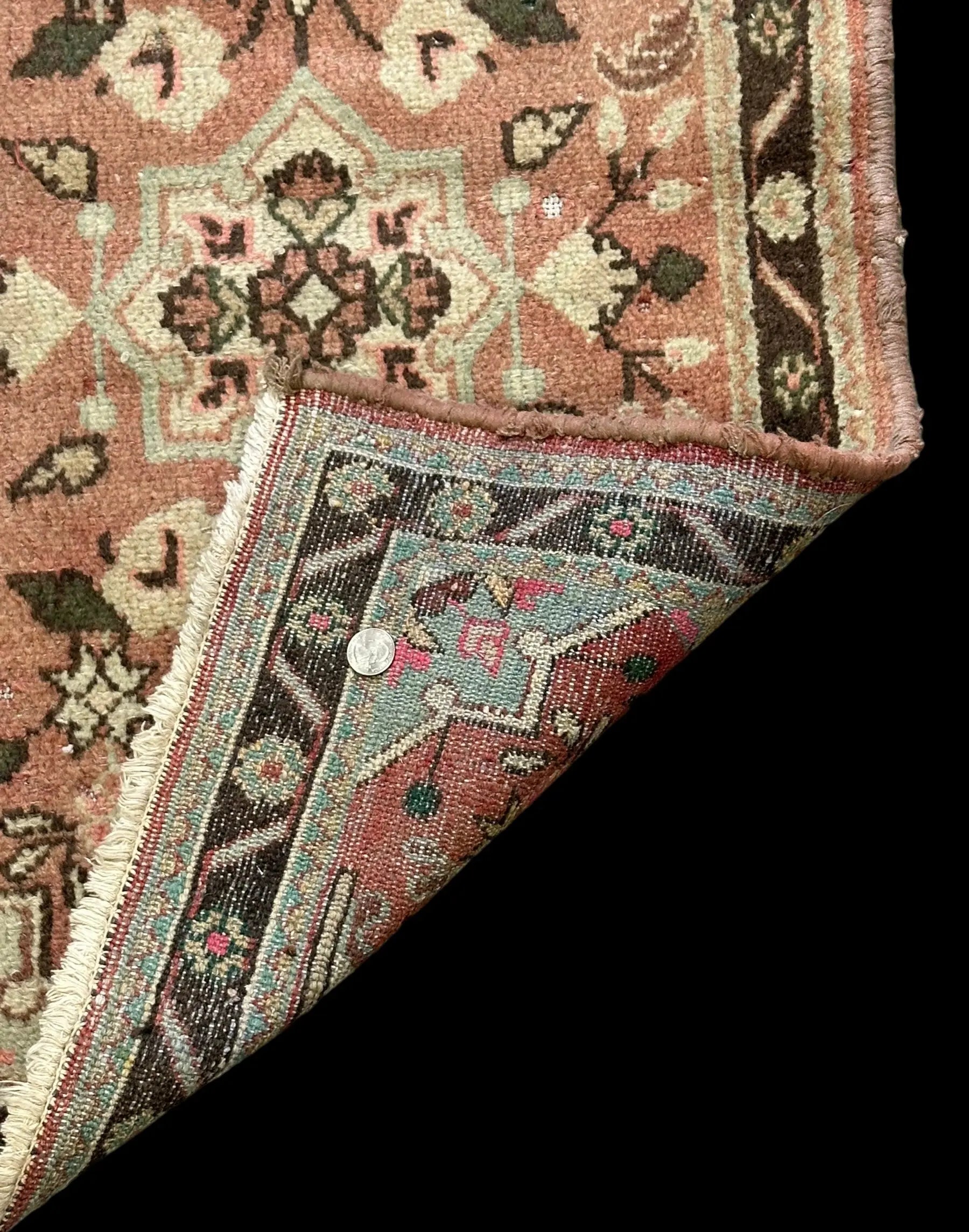Unique Handmade Vintage Wool Rug Pink Turkish Oriental Design 2' x 3'2 I Got Rugs