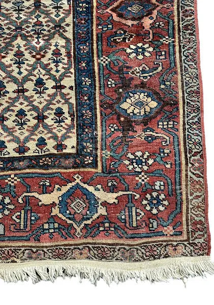 Vintage Hand-Knotted Persian Wool Rug Red Oriental Pattern 4'6 x 6'11 I Got Rugs