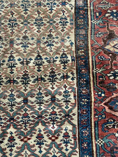 Vintage Hand-Knotted Persian Wool Rug Red Oriental Pattern 4'6 x 6'11 I Got Rugs
