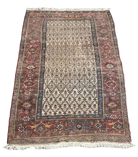 Vintage Hand-Knotted Persian Wool Rug Red Oriental Pattern 4'6 x 6'11 I Got Rugs