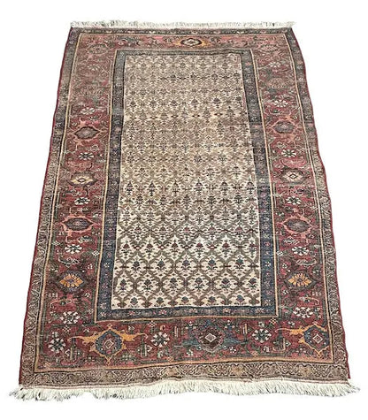 Vintage Hand-Knotted Persian Wool Rug Red Oriental Pattern 4'6 x 6'11 I Got Rugs