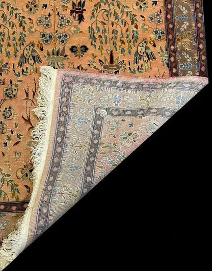 Vintage Hand-Knotted Rug Persian Silk Tabriz Tree Of Life Pictorial 3'6 x 5'1 I Got Rugs