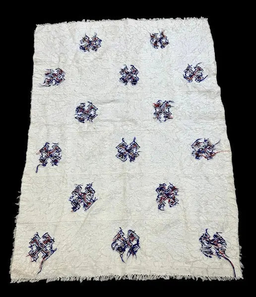 Vintage Hand-Knotted Vintage Wool Rug White Moroccan Berber Tribal 3'5 x 4'11 I Got Rugs