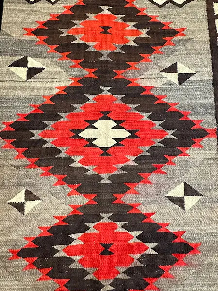 Vintage Hand-Knotted Wool Rug 1940s American Navajo Tribal Design Brown 4'8 x 7'1 I Got Rugs