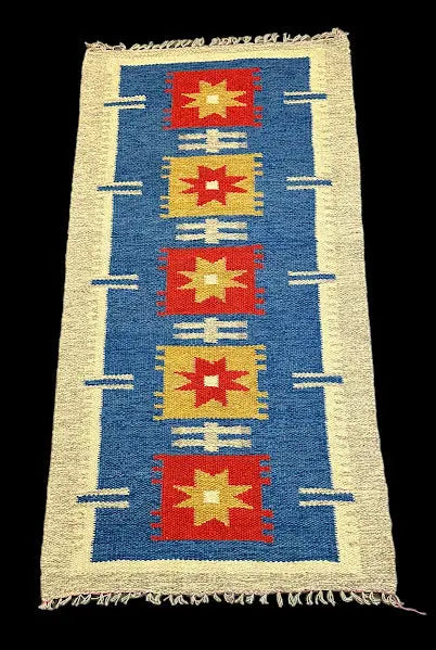Vintage Hand-Knotted Wool Rug Gray Turkish Kilim Geometric Design 2'3 x 5' I Got Rugs