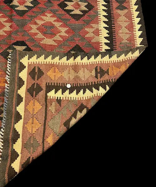 Vintage Hand-Knotted Wool Rug Multicolor Afghan Kilim Tribal Design 5'2 x 7'10 I Got Rugs