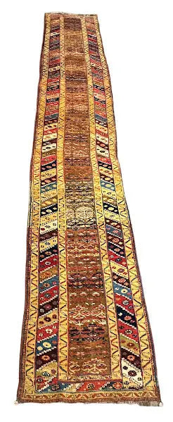 Vintage Hand-Knotted Wool Rug Persian Bidjar Multicolor Pattern 2'5 x 13'11 I Got Rugs