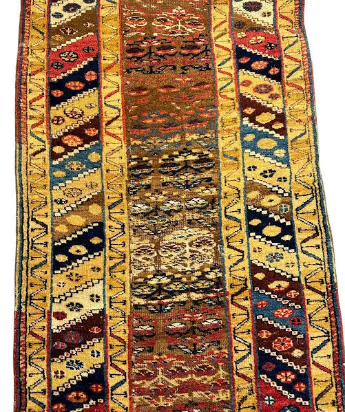 Vintage Hand-Knotted Wool Rug Persian Bidjar Multicolor Pattern 2'5 x 13'11 I Got Rugs