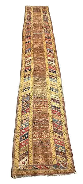 Vintage Hand-Knotted Wool Rug Persian Bidjar Multicolor Pattern 2'5 x 13'11 I Got Rugs
