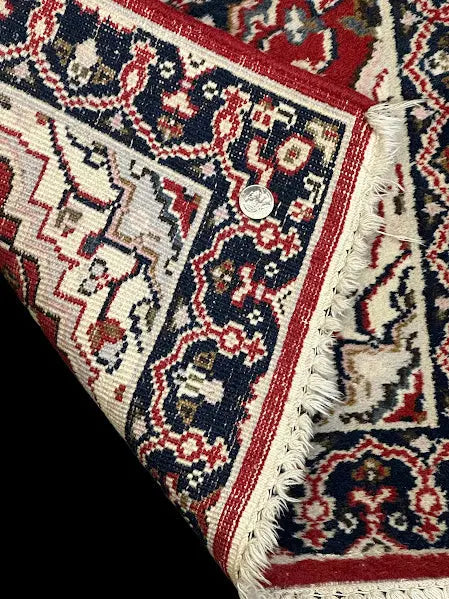 Vintage Hand-Knotted Wool Rug Persian Oriental Pattern Colorful 2' x 2'11 I Got Rugs