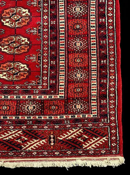 Vintage Hand-Knotted Wool Rug Red Pakistani Bokhara 5'2 x 8'4 I Got Rugs