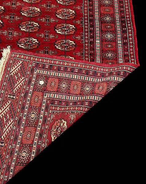 Vintage Hand-Knotted Wool Rug Red Pakistani Bokhara 5'2 x 8'4 I Got Rugs