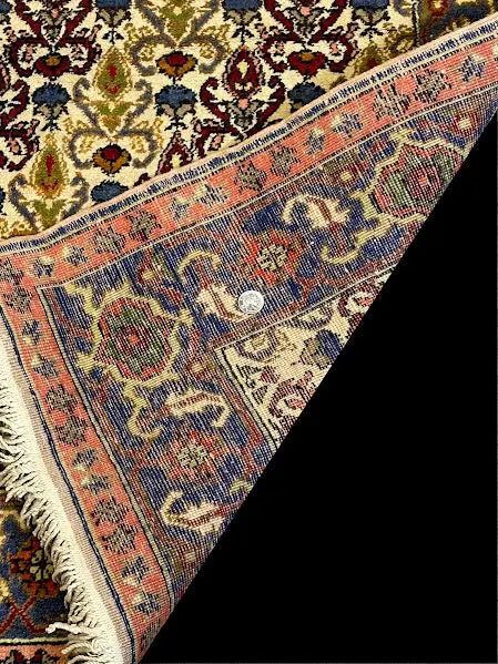 Vintage Hand-Woven Wool Rug Bright Colored Persian Bidjar Design 4'4 x 6'8 I Got Rugs