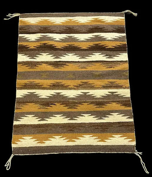 Vintage Hand-Woven Wool Rug Navajo Geometric Design Neutral Colors 2'2 x 2'11 I Got Rugs