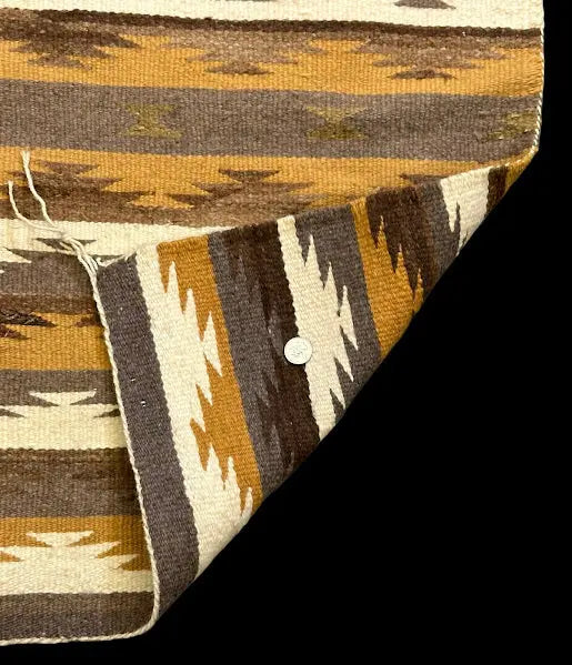 Vintage Hand-Woven Wool Rug Navajo Geometric Design Neutral Colors 2'2 x 2'11 I Got Rugs