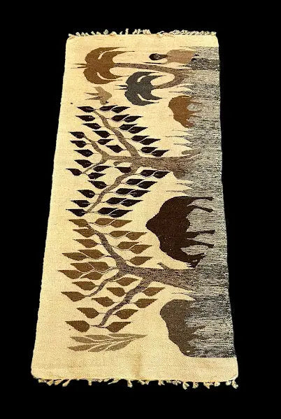 Vintage Hand-Woven Wool Rug Turkish Kilim Village Pictorial Beige 2'2 x 4'11 I Got Rugs